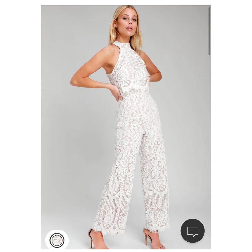 Lulu’s lace halter jumpsuit
